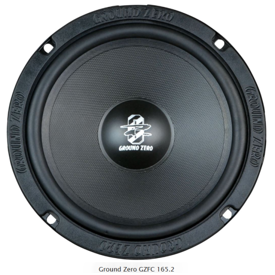 Ground Zero GZFC 165.2 2-drożny zestaw głośnikowy o średnicy woofera 165 mm. Moc woofera 100 W RMS